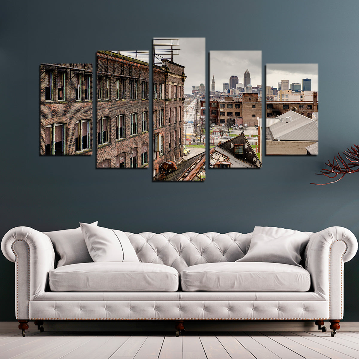 Stunning Warner & Swasey Wall Art Overlooking Cleveland - Ideal Decor for Your Space
