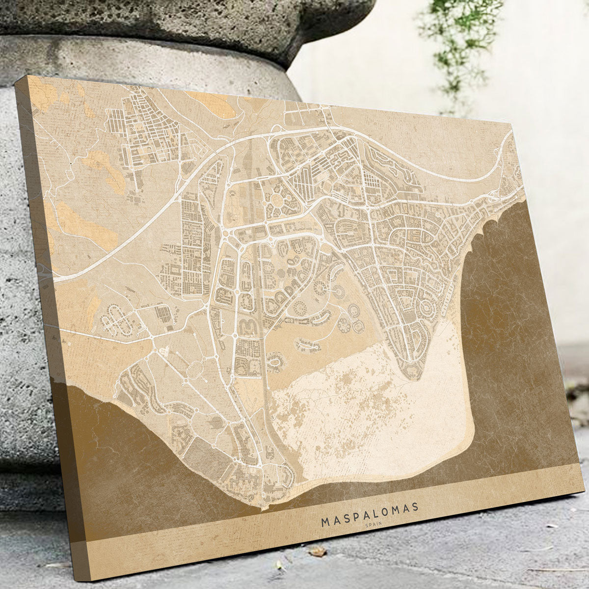 Stunning Maspalomas Map Wall Art for Your Home Decor