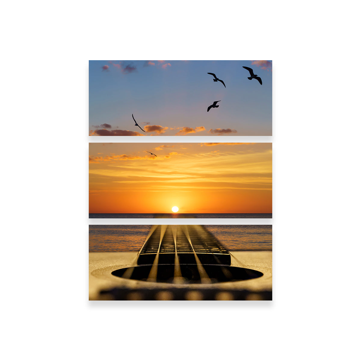 Enchanting Sunset Guitar Song Wall Art by Eileen Rollin