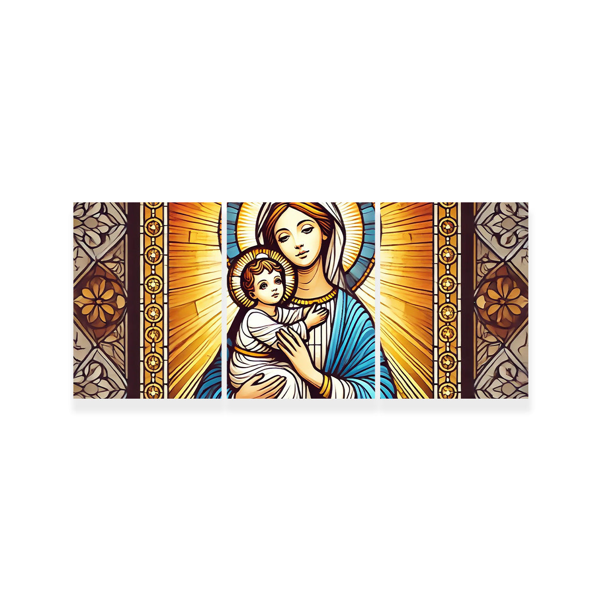 Exquisite Virgin Mary Holding Baby Jesus Wall Art for Stunning Home Decor