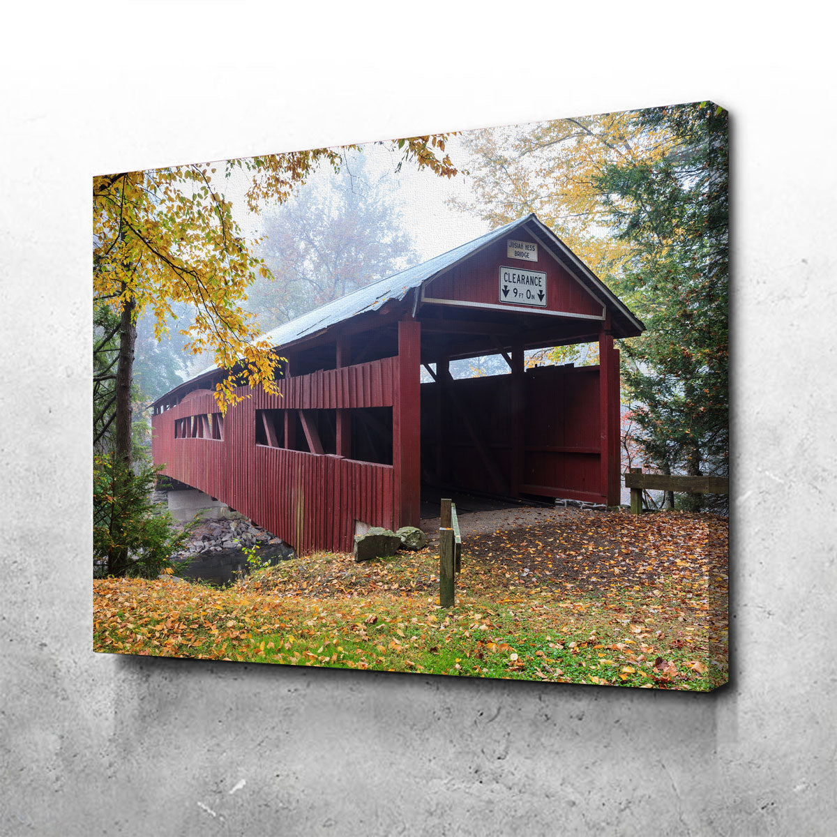 Exquisite Josiah Hess Covered Bridge Wall Art for Stunning Home Decor