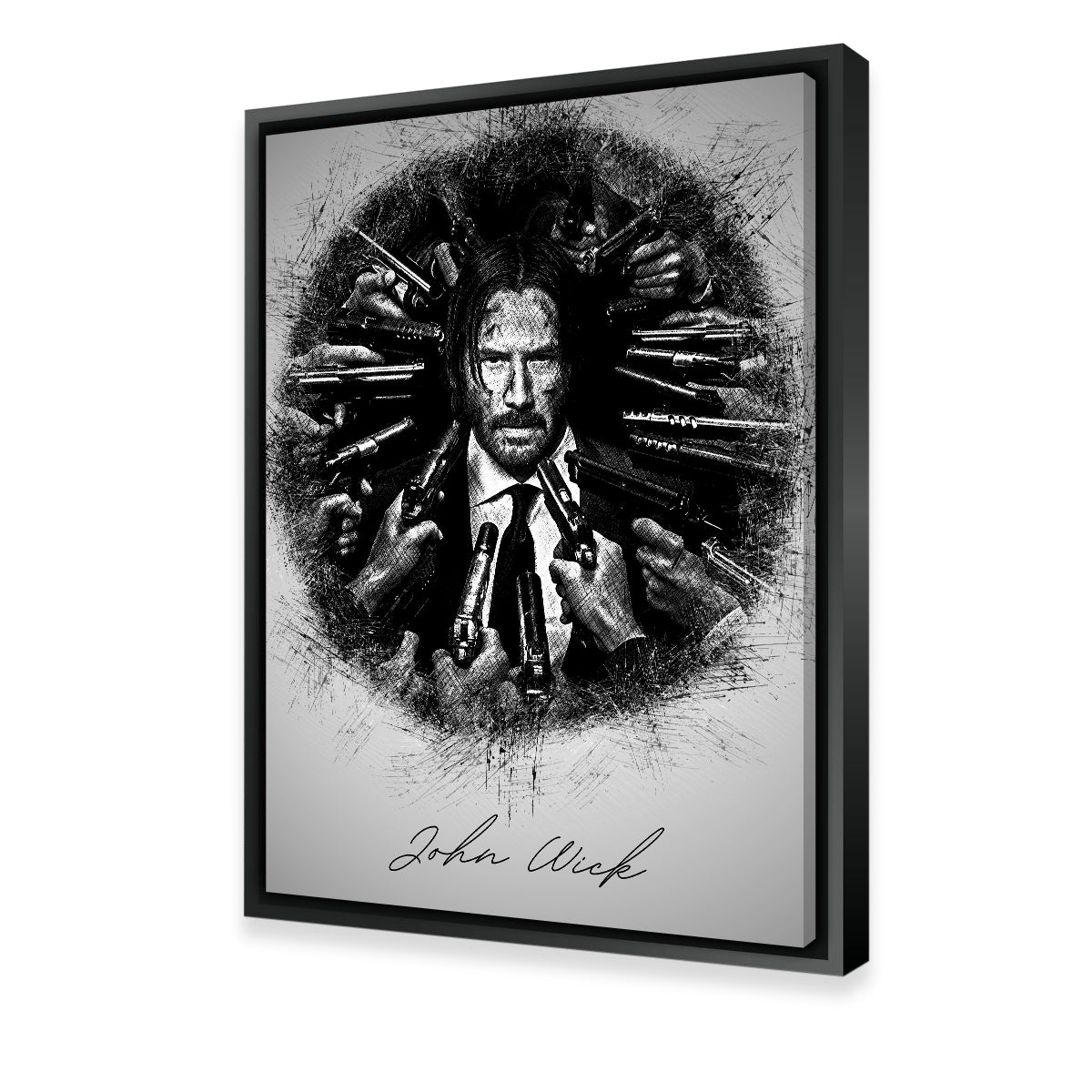 John Wick Sketch Wall Art - Stunning Museum-Quality Canvas