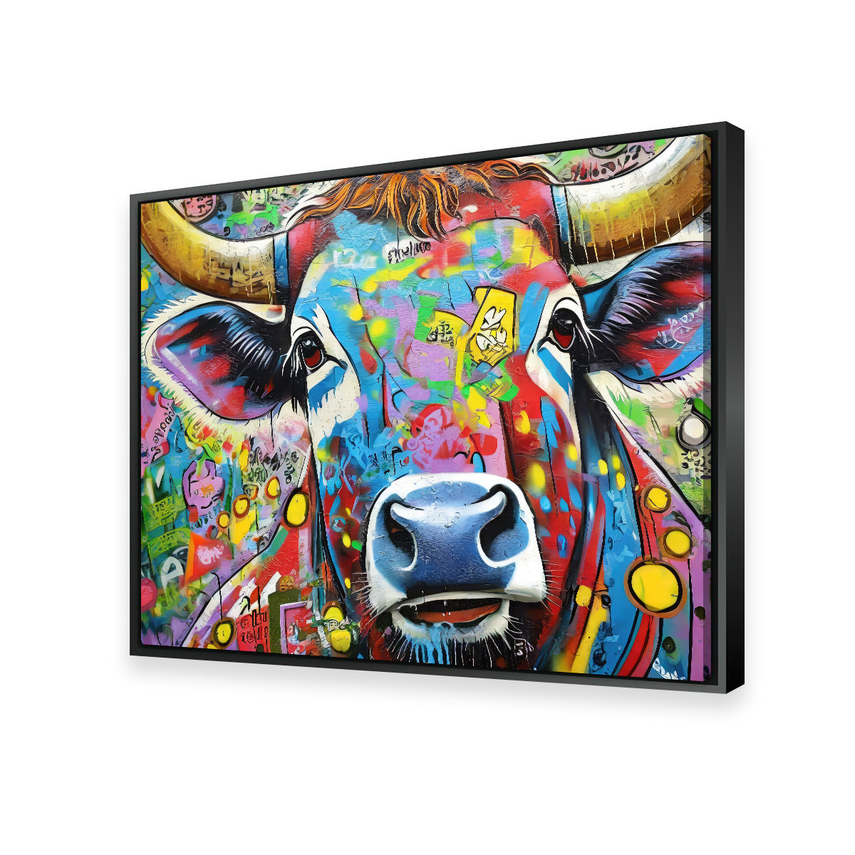 Stunning Bull Graffiti Wall Art by Stephen Chambers