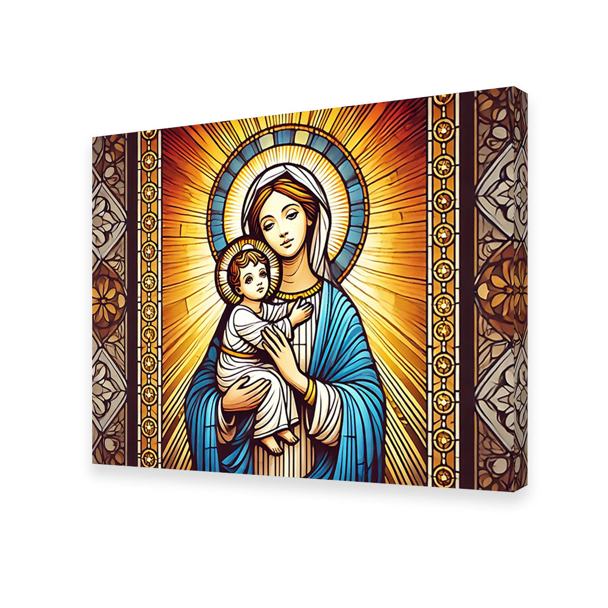 Exquisite Virgin Mary Holding Baby Jesus Wall Art for Stunning Home Decor