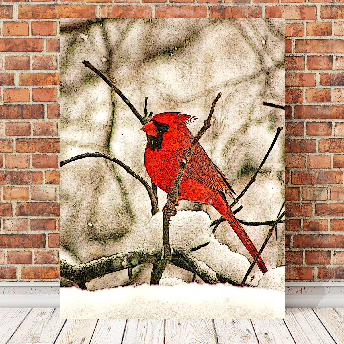 Exquisite Winter’s Perch Wall Art by Denise Dundon