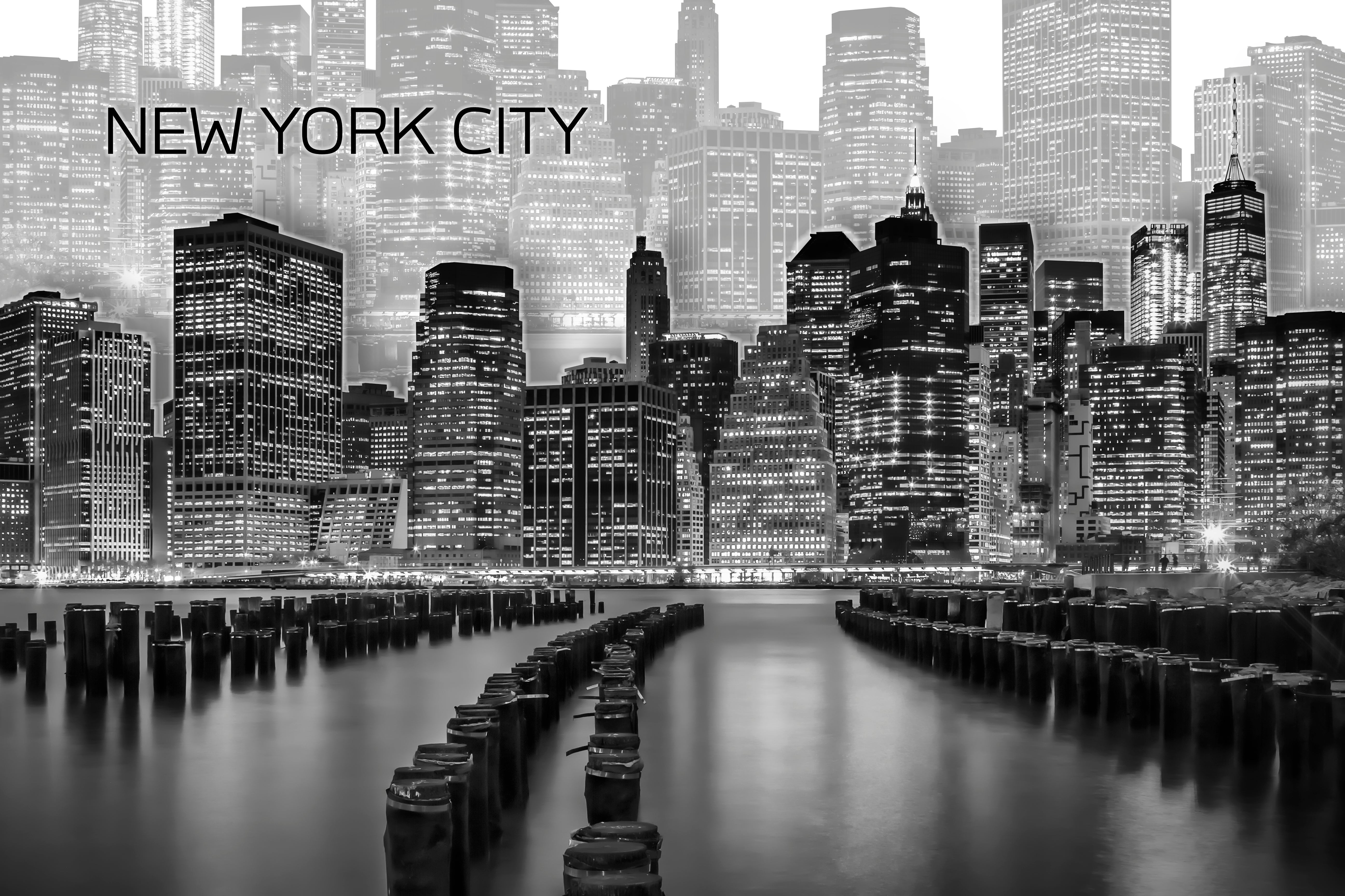 Stunning Manhattan Skyline Graphic Art Canvas Wall Art by Melanie Viola