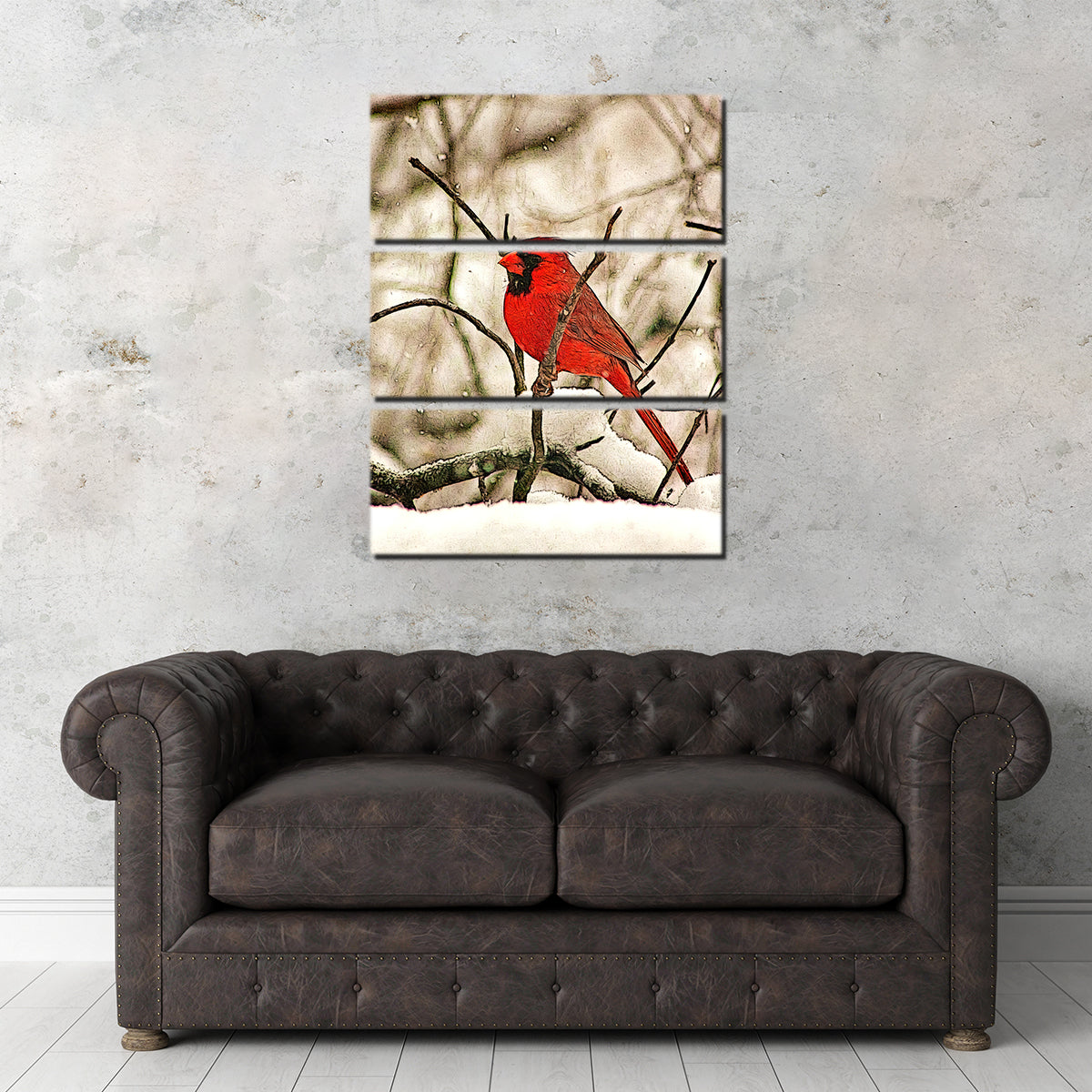 Exquisite Winter’s Perch Wall Art by Denise Dundon