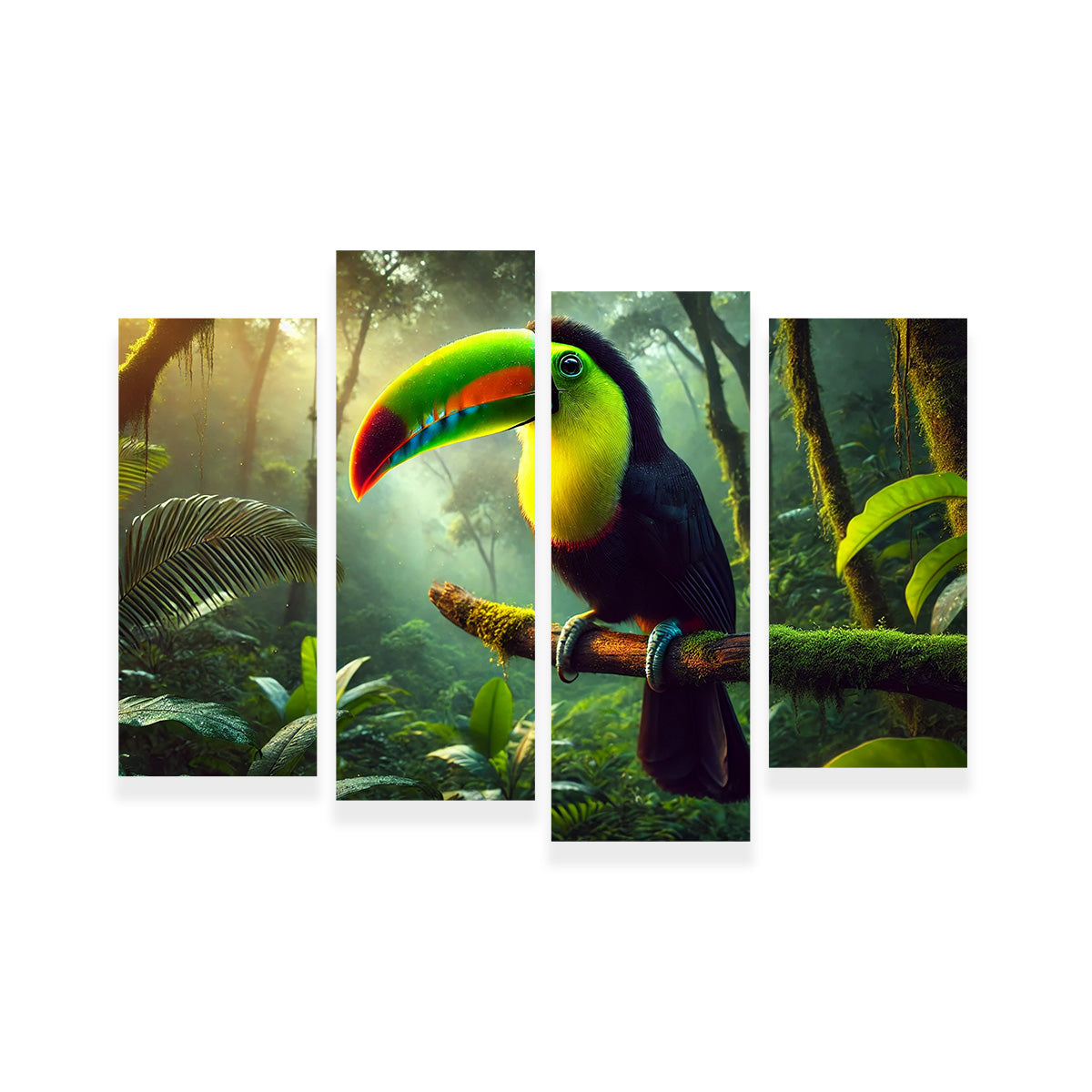 Exquisite Toucan on Branch Wall Art for Home Decor