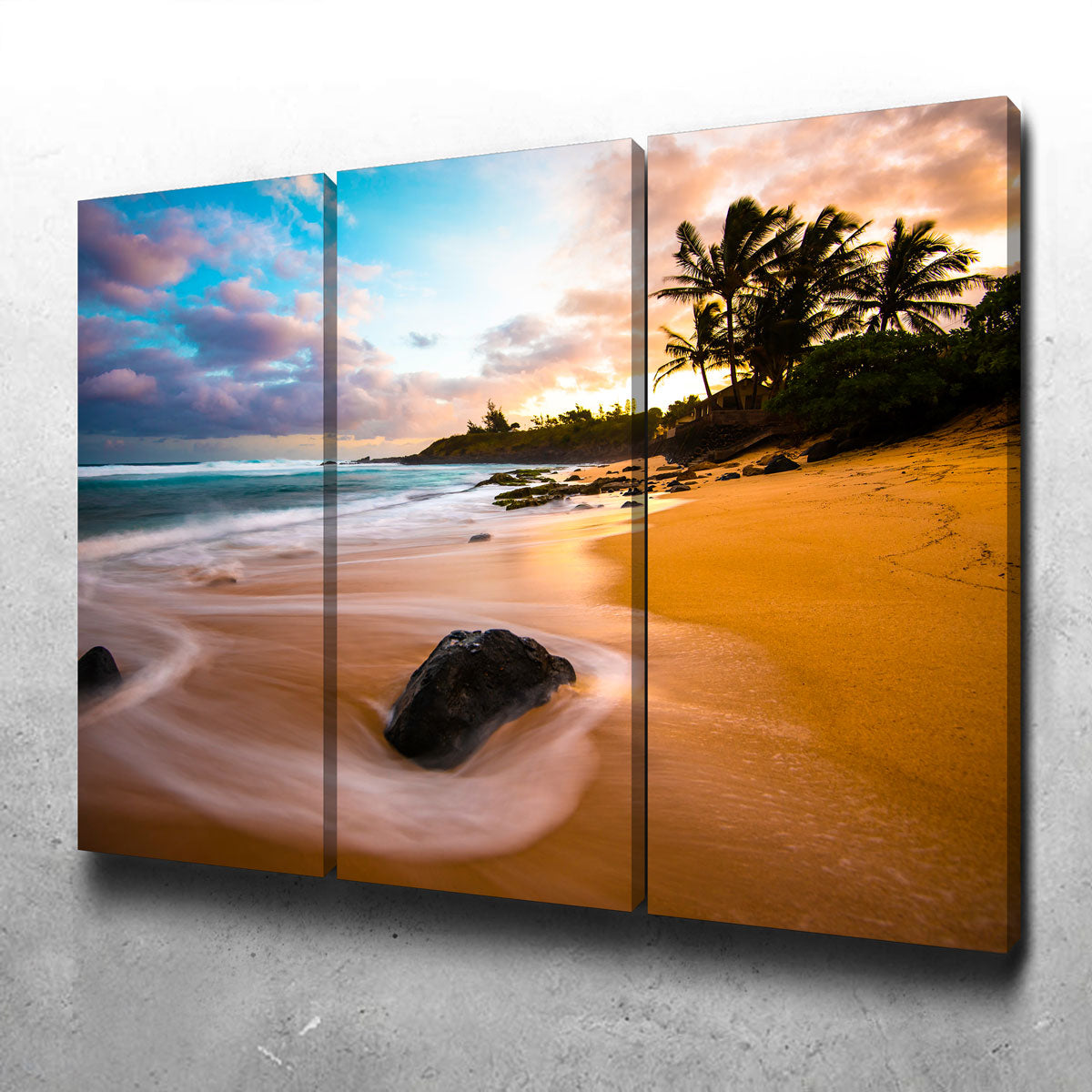 Sunrise Bliss Wall Art - Handmade Canvas Print with Sustainable Pine Frame