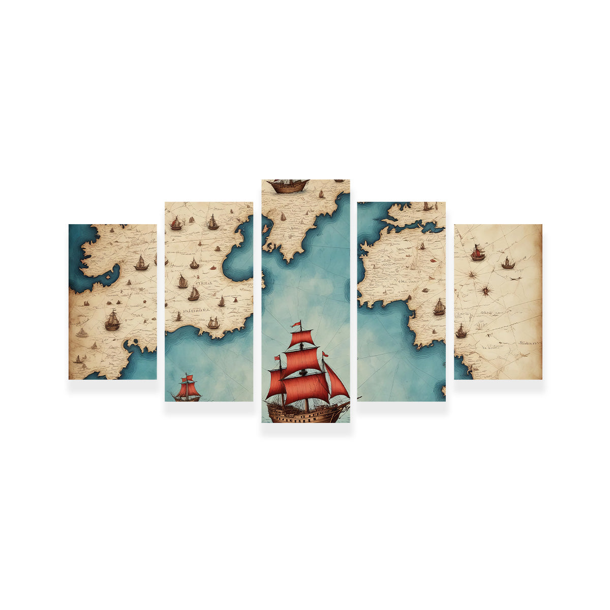 Exquisite Medieval Nautical Map Wall Art for Stunning Home Decor
