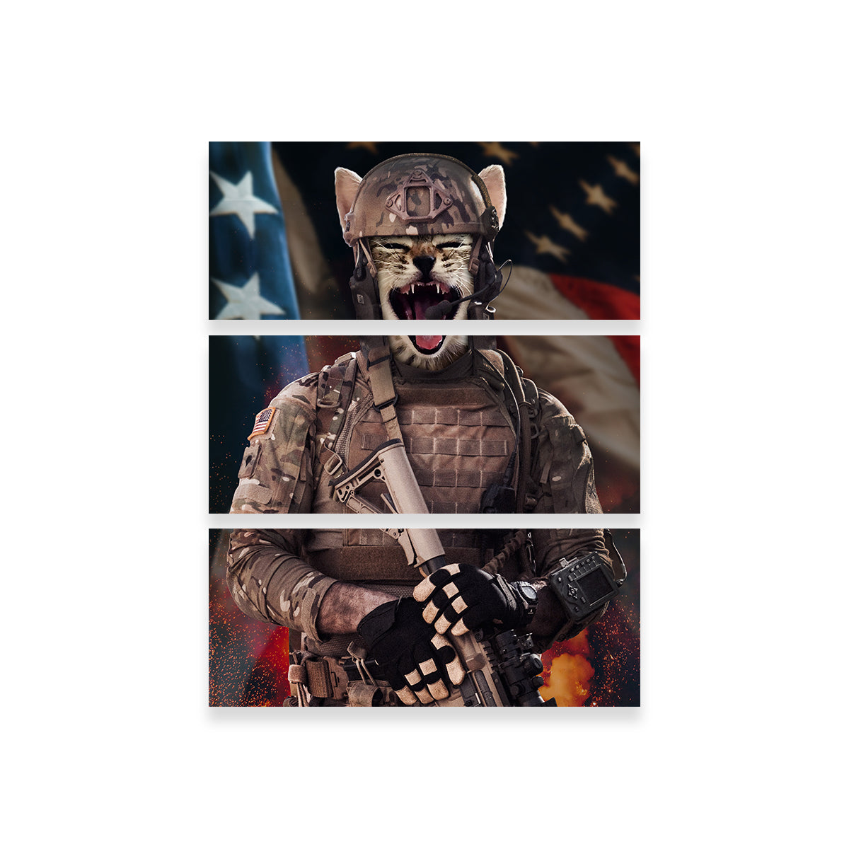 Unique Kitty Soldier Wall Art by INDOARC