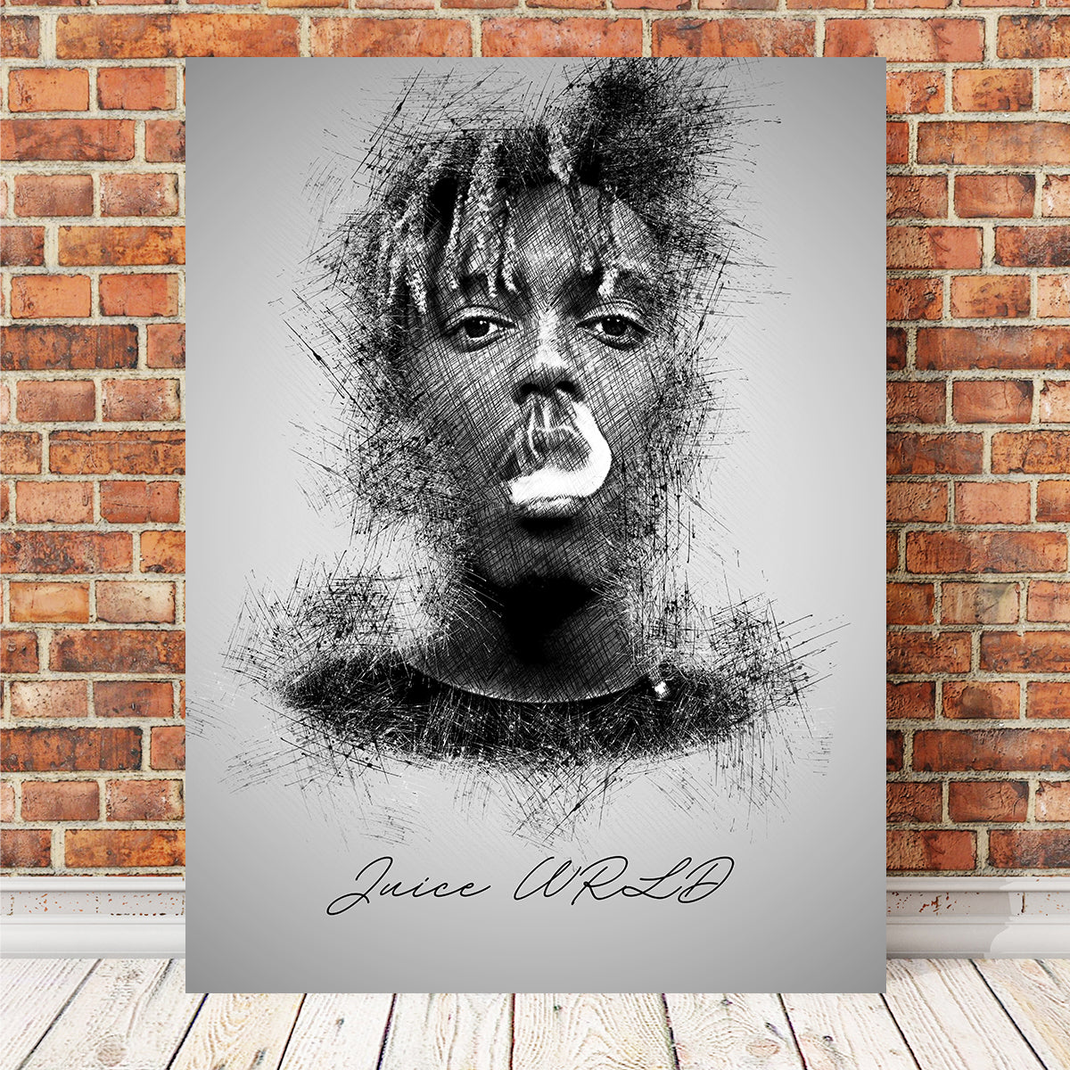 Unique Juice WRLD Sketch Wall Art for Home Decor