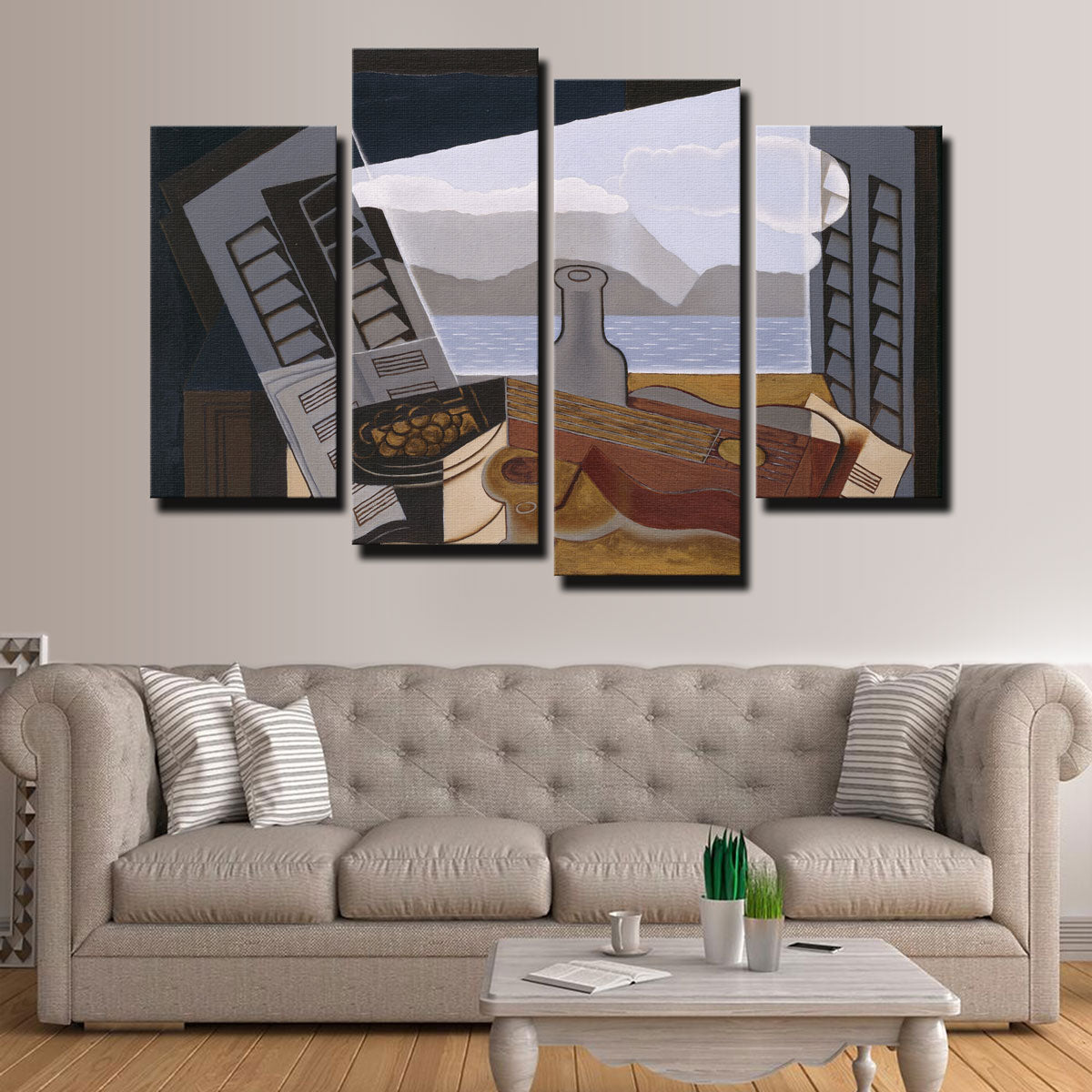 Exquisite La Fenêtre ouverte Wall Art by Juan Gris