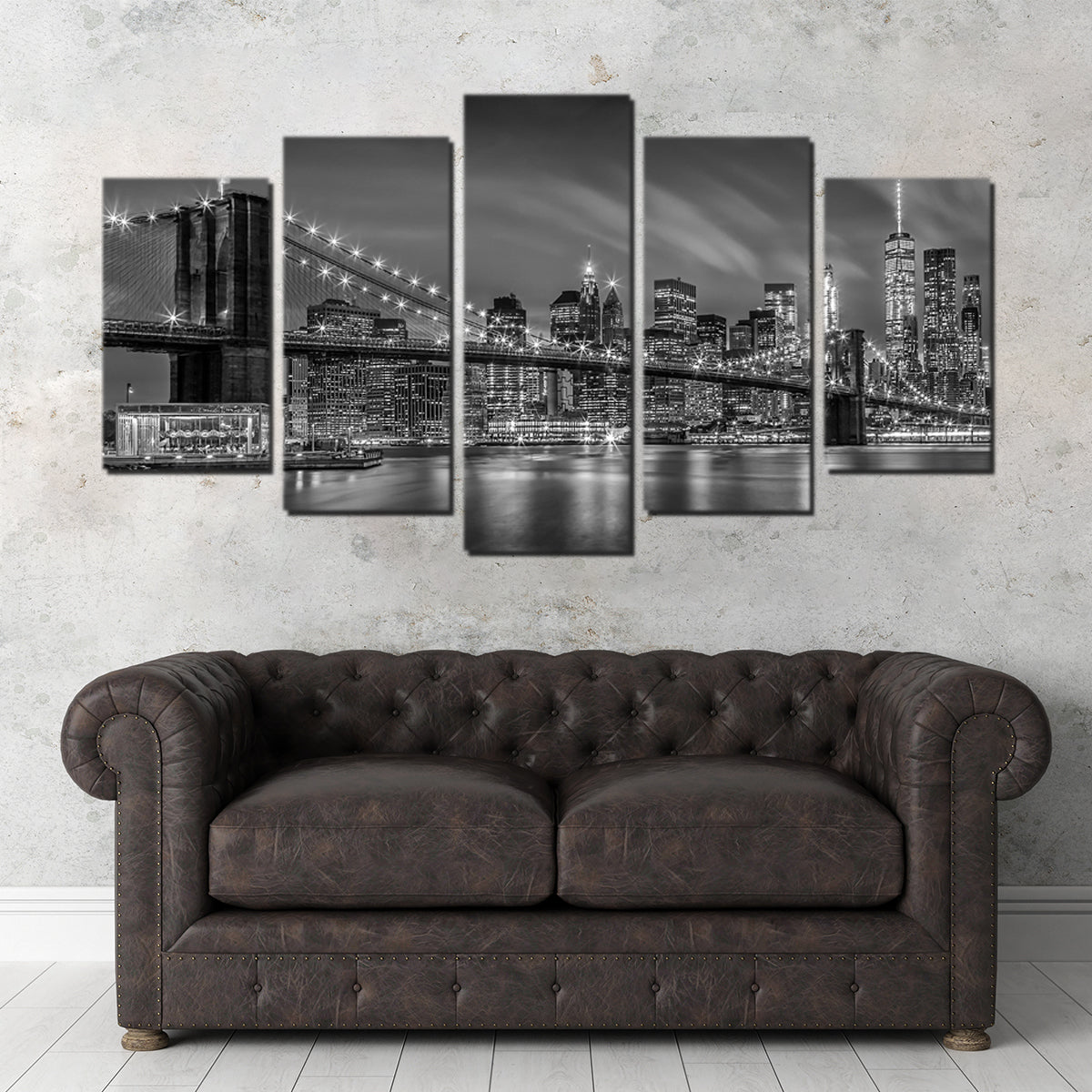Stunning Brooklyn Bridge Monochrome Wall Art for Home Decor