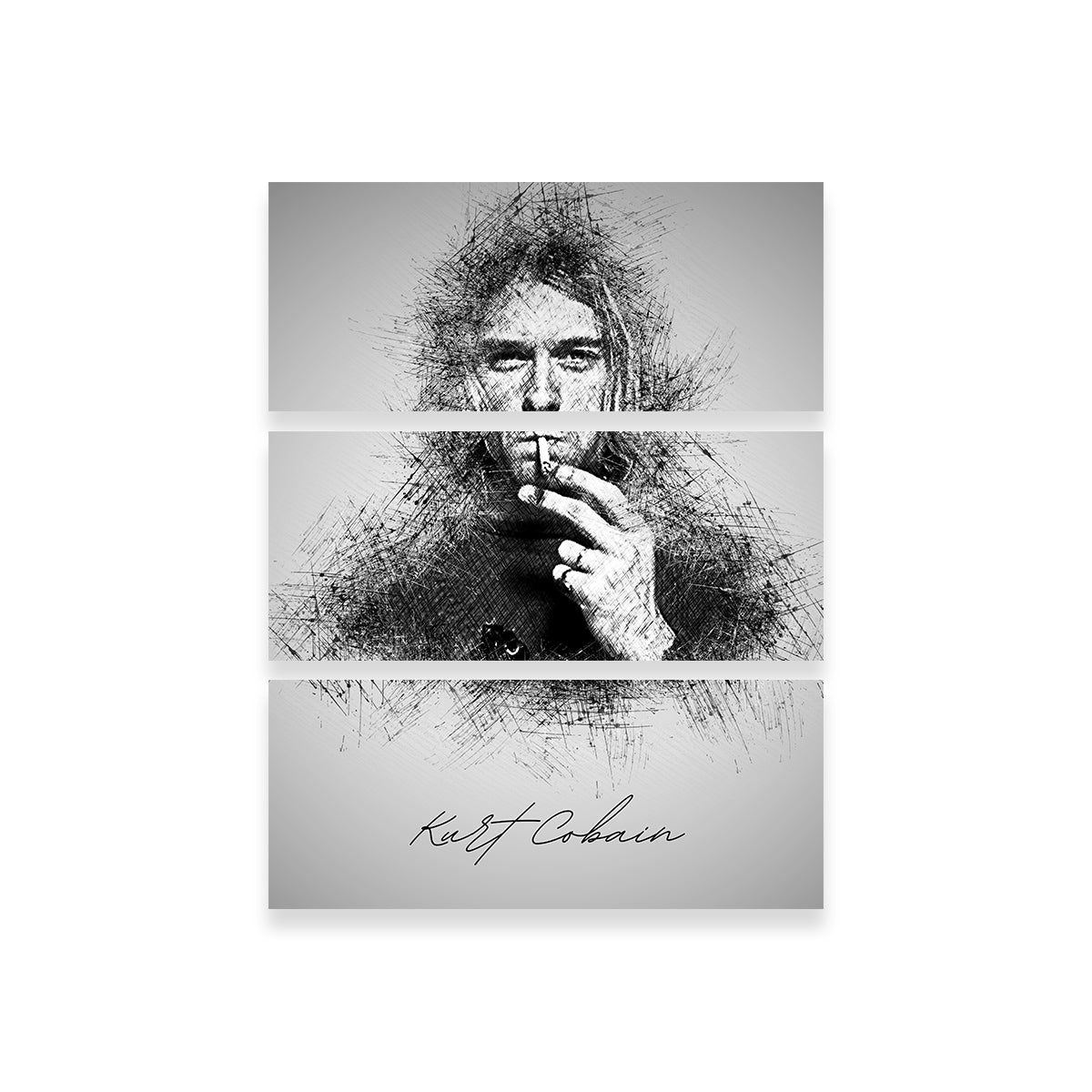 Authentic Kurt Cobain Sketch Wall Art for Music Enthusiasts