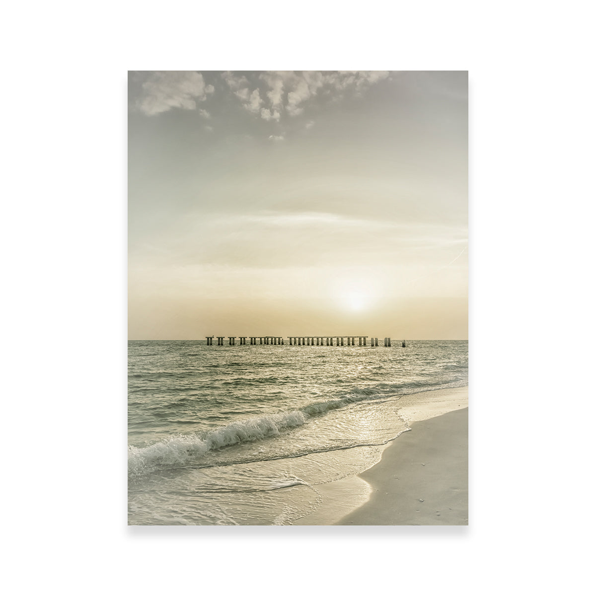 Exquisite Vintage Gasparilla Island Sunset Wall Art by Melanie Viola