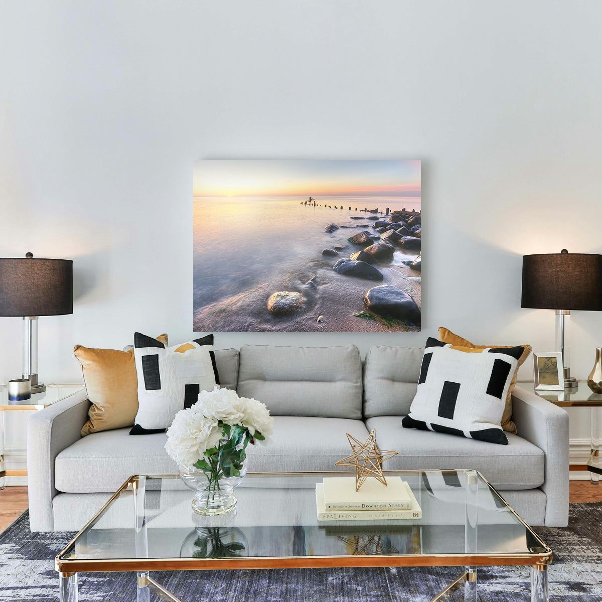 Breathtaking Lake Michigan Shore at Sunrise Wall Art for Stunning Home Decor