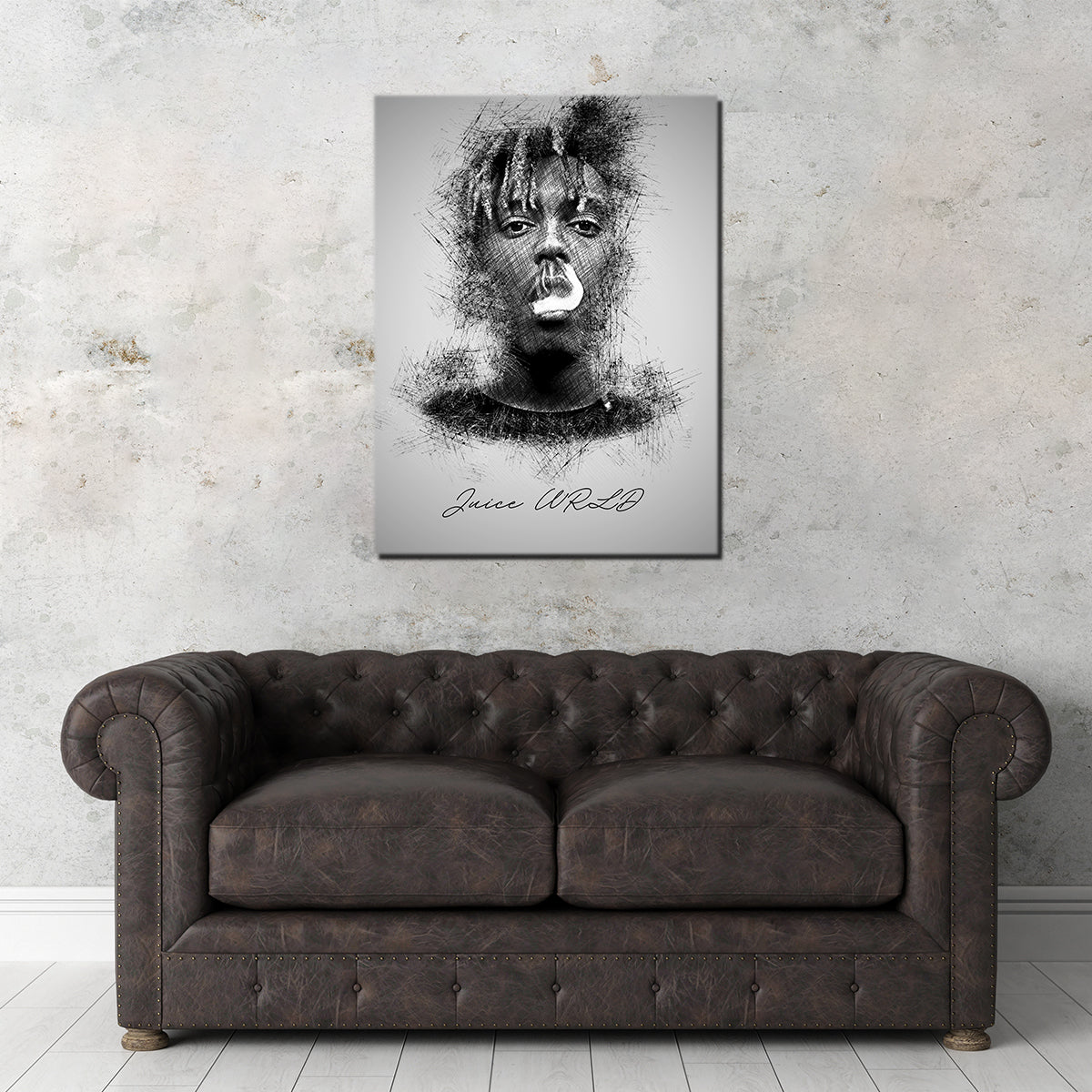 Unique Juice WRLD Sketch Wall Art for Home Decor