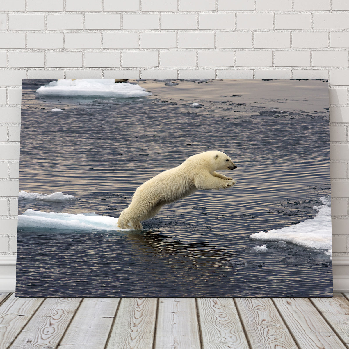 Eye - catching Jumping Polar Bear Wall Art for Stunning Home Decor