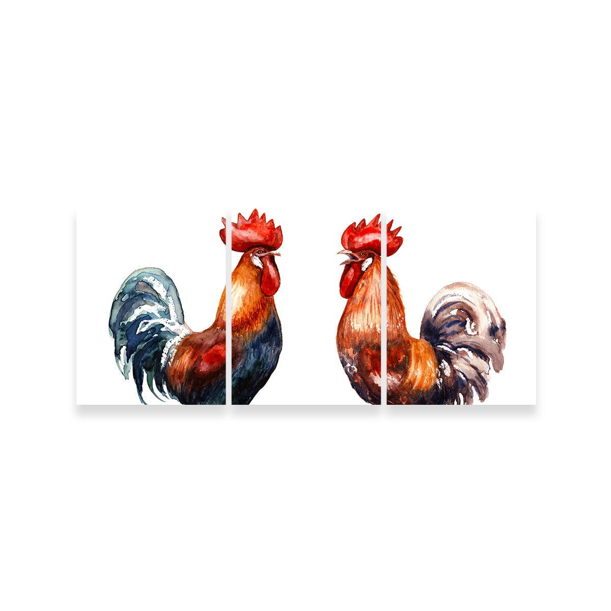 Stunning Two Red Roosters Wall Art for Your Home Decor