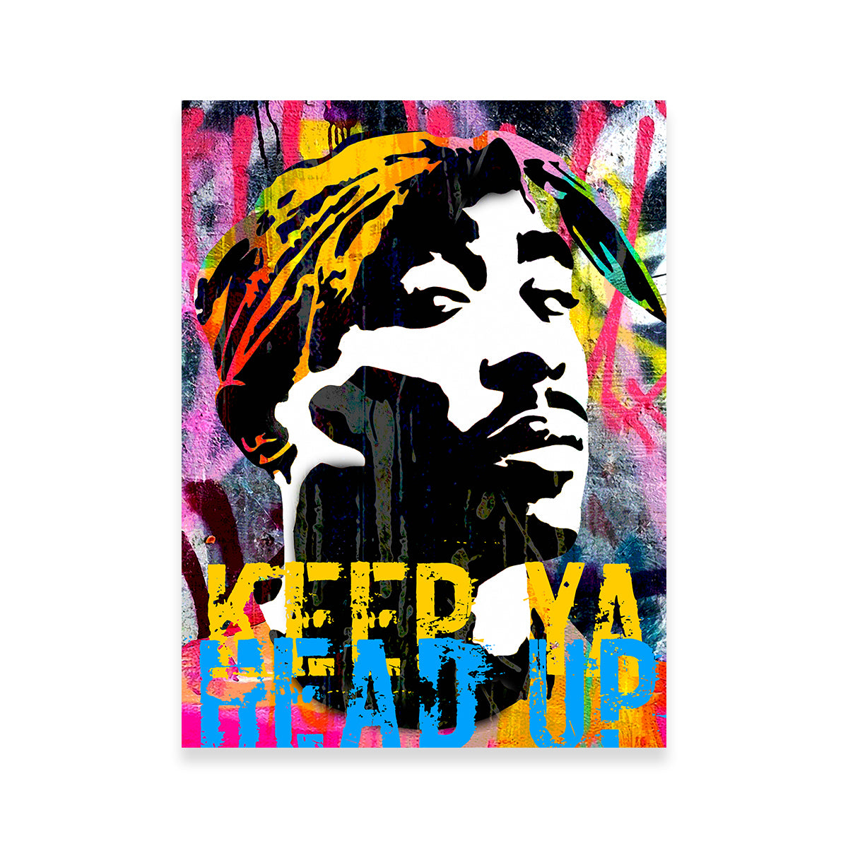 Inspiring 'Keep Ya Head Up' Wall Art by Stephen Chambers