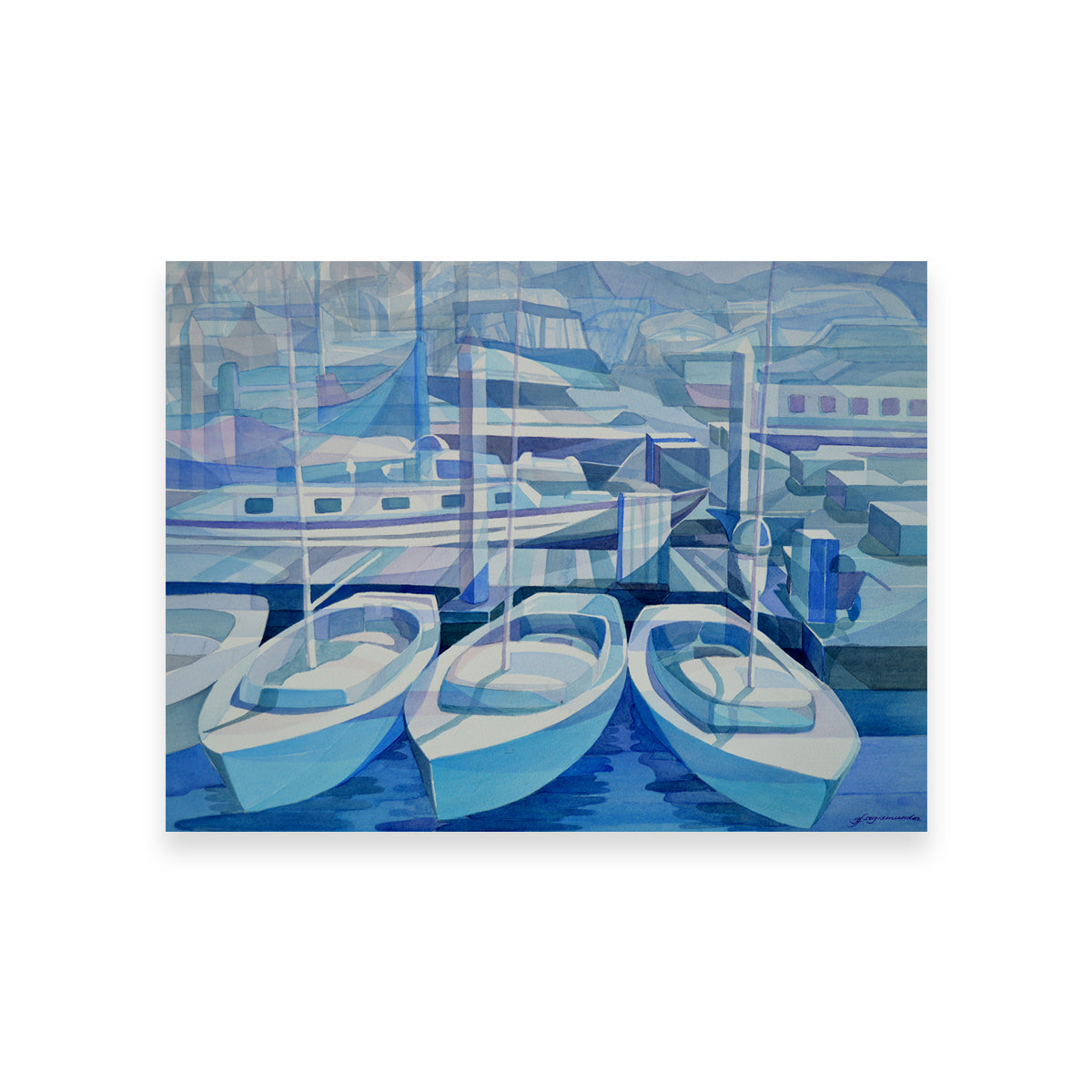 Stunning Marina In Blue Wall Art by Gerry Segismundo
