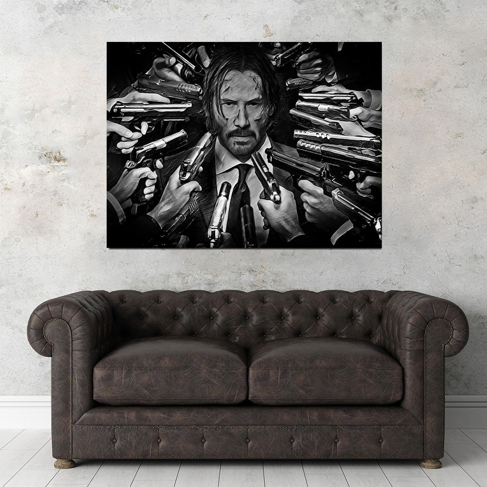 John Wick Inspired Grayscale Wall Art for Stunning Home Decor