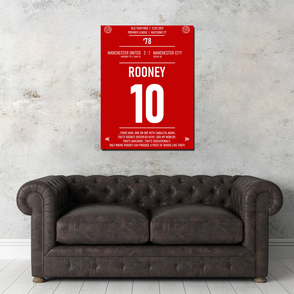 Wayne Rooney - High - Quality Hand - Built Canvas Print