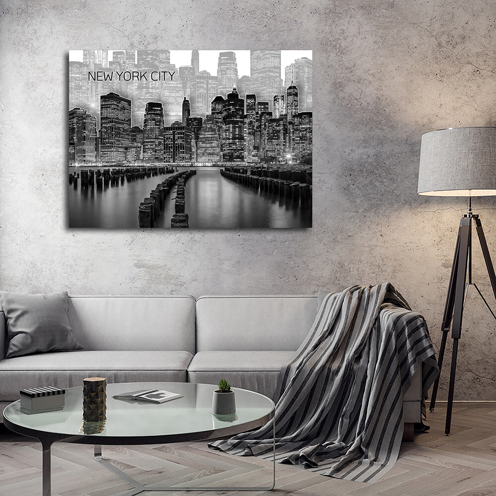 Stunning Manhattan Skyline Graphic Art Canvas Wall Art by Melanie Viola