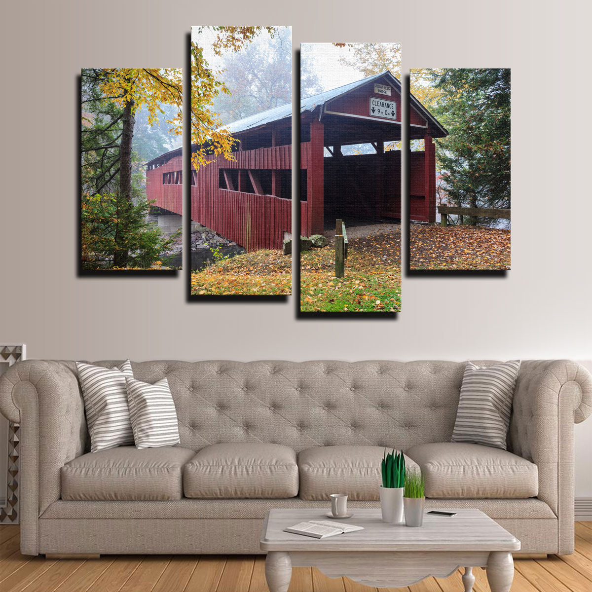 Exquisite Josiah Hess Covered Bridge Wall Art for Stunning Home Decor