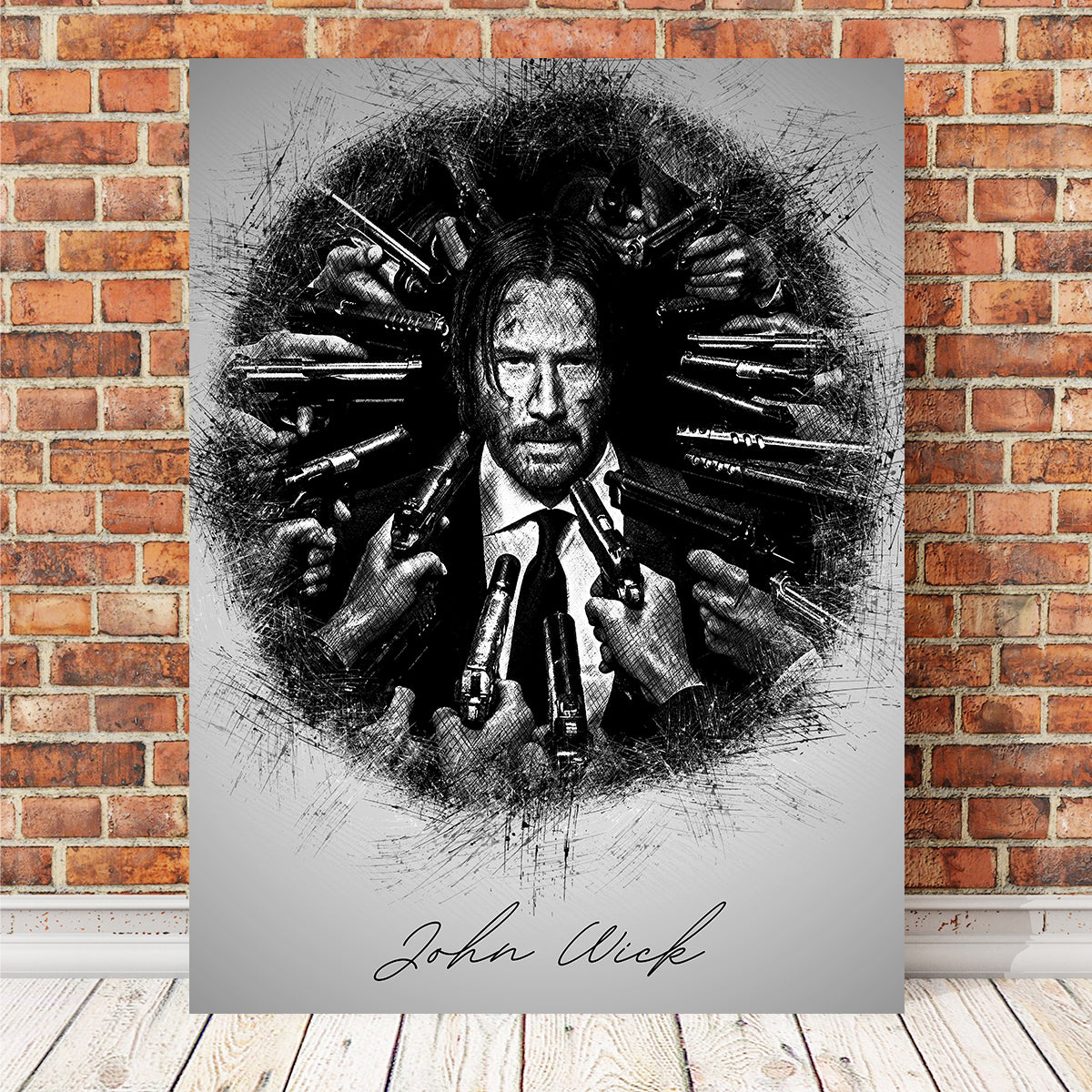 John Wick Sketch Wall Art - Stunning Museum-Quality Canvas