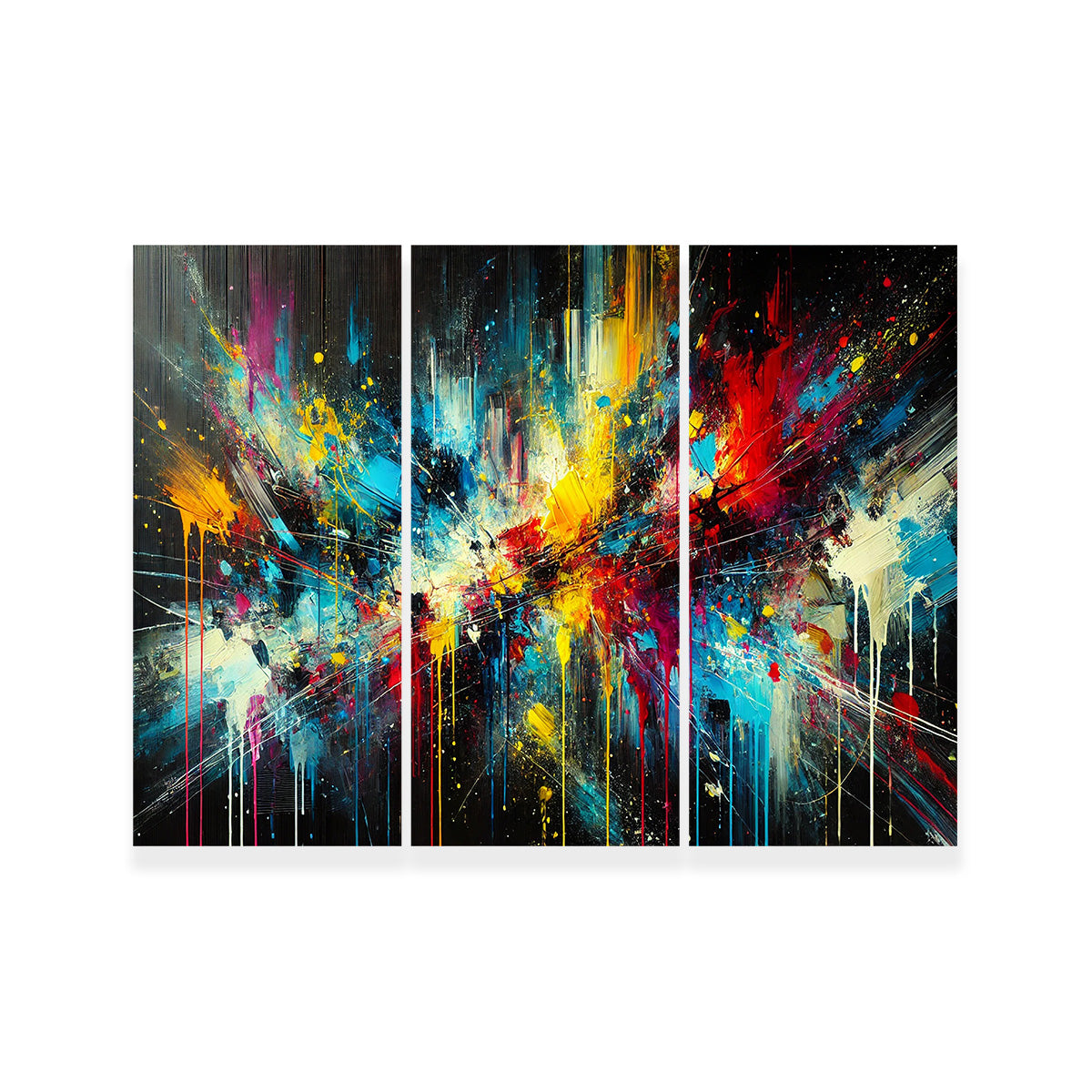 Stunning Dark Brush Stroke and Splashes Wall Art