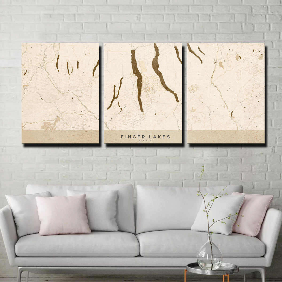Stunning Finger Lakes Map Wall Art by Blursbyai