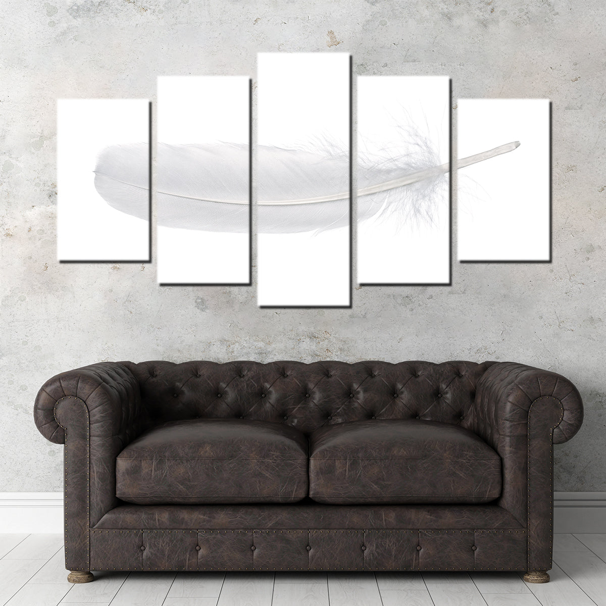 Stunning White Swan Feather Wall Art for Home Decor