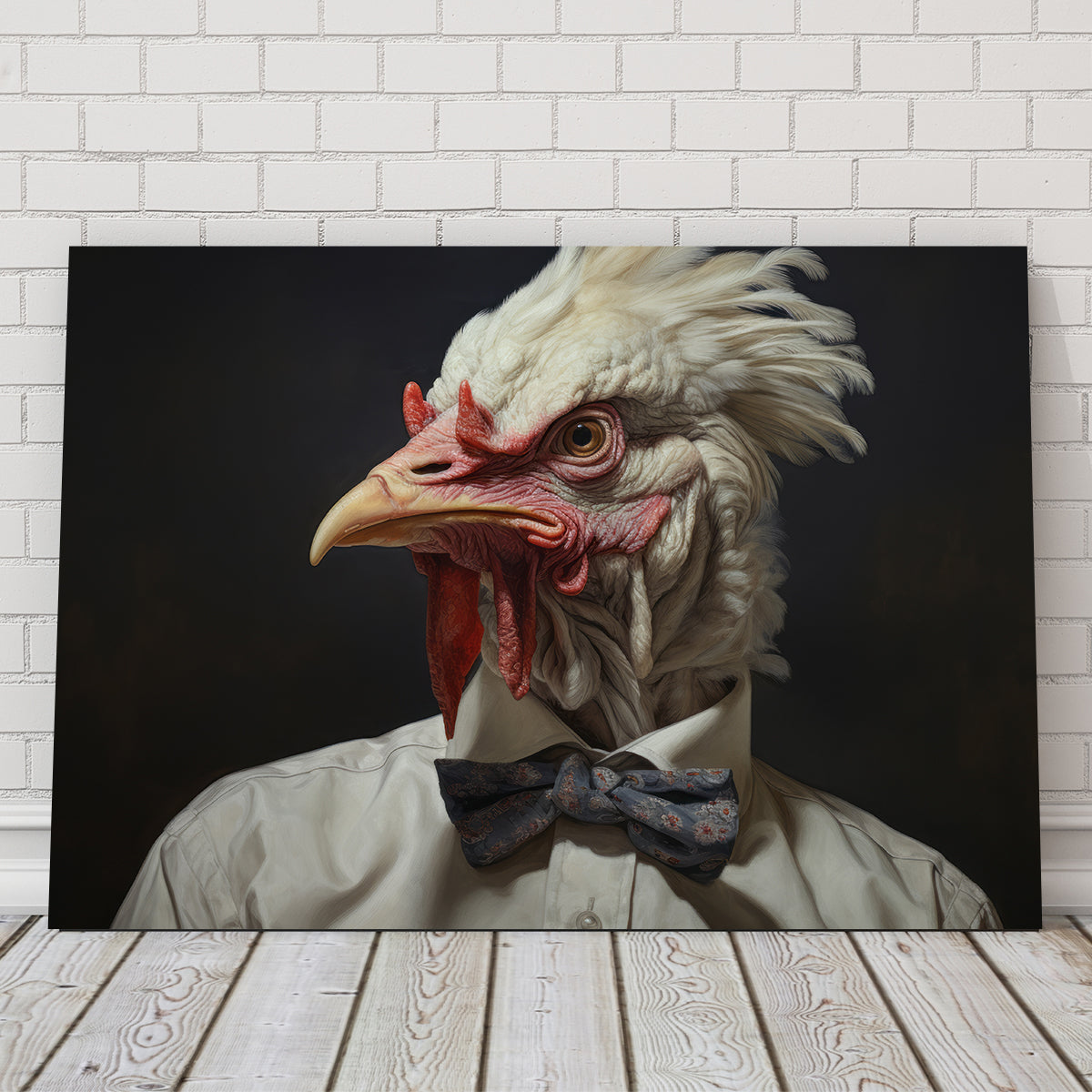 Stunning White Rooster Man Wall Art for Home Decor