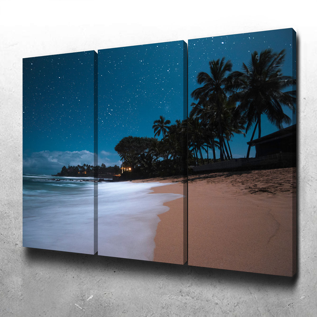 Exquisite Tropical Beach Night Wall Art by Lucas Moore
