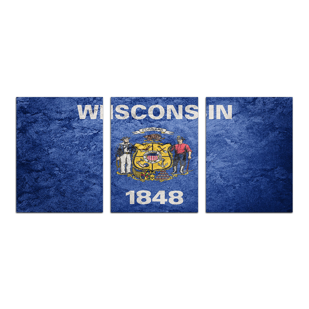 Stunning Wisconsin Flag Grunge Wall Art for Your Home Decor