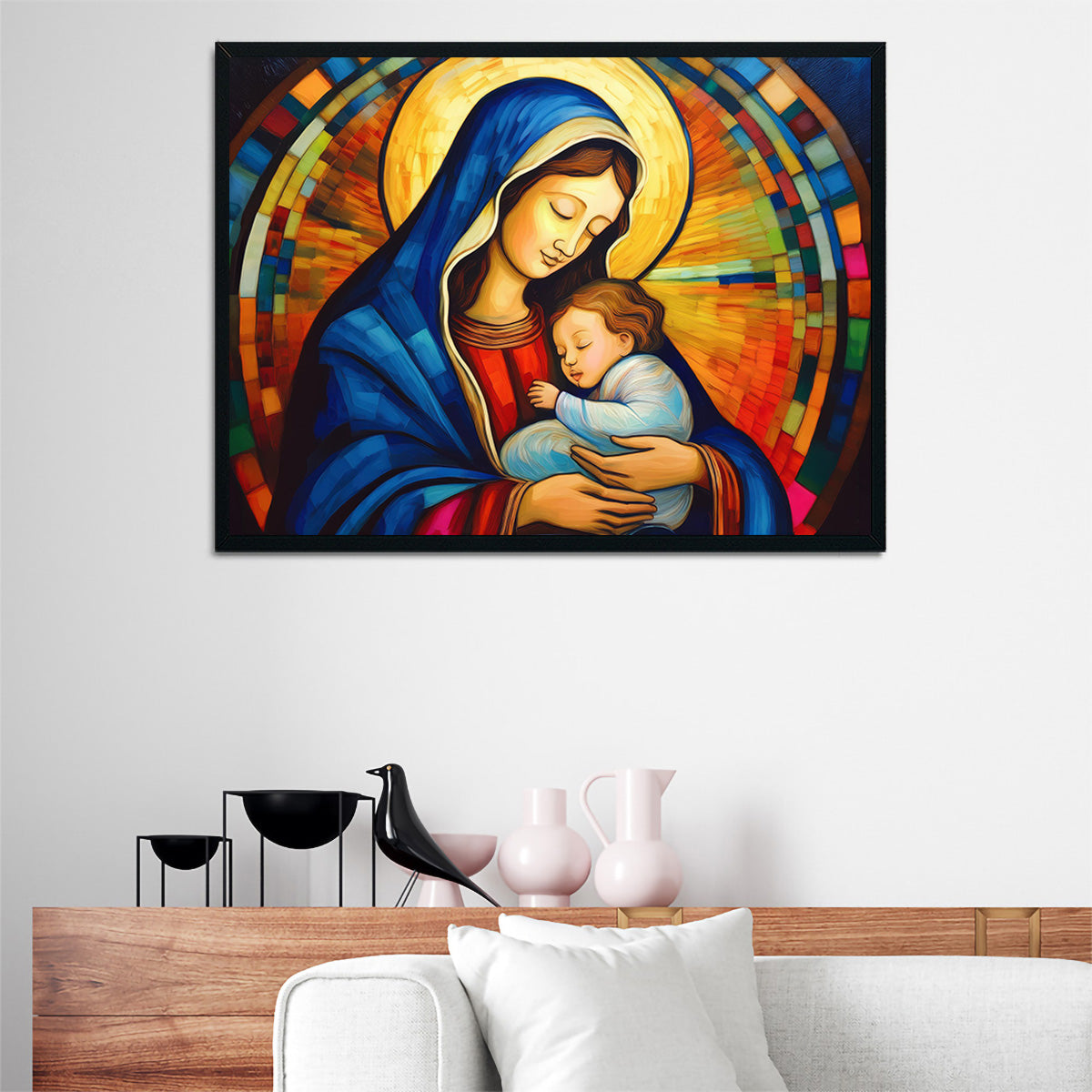 Exquisite Mother God Mary Wall Art for Spiritual Décor
