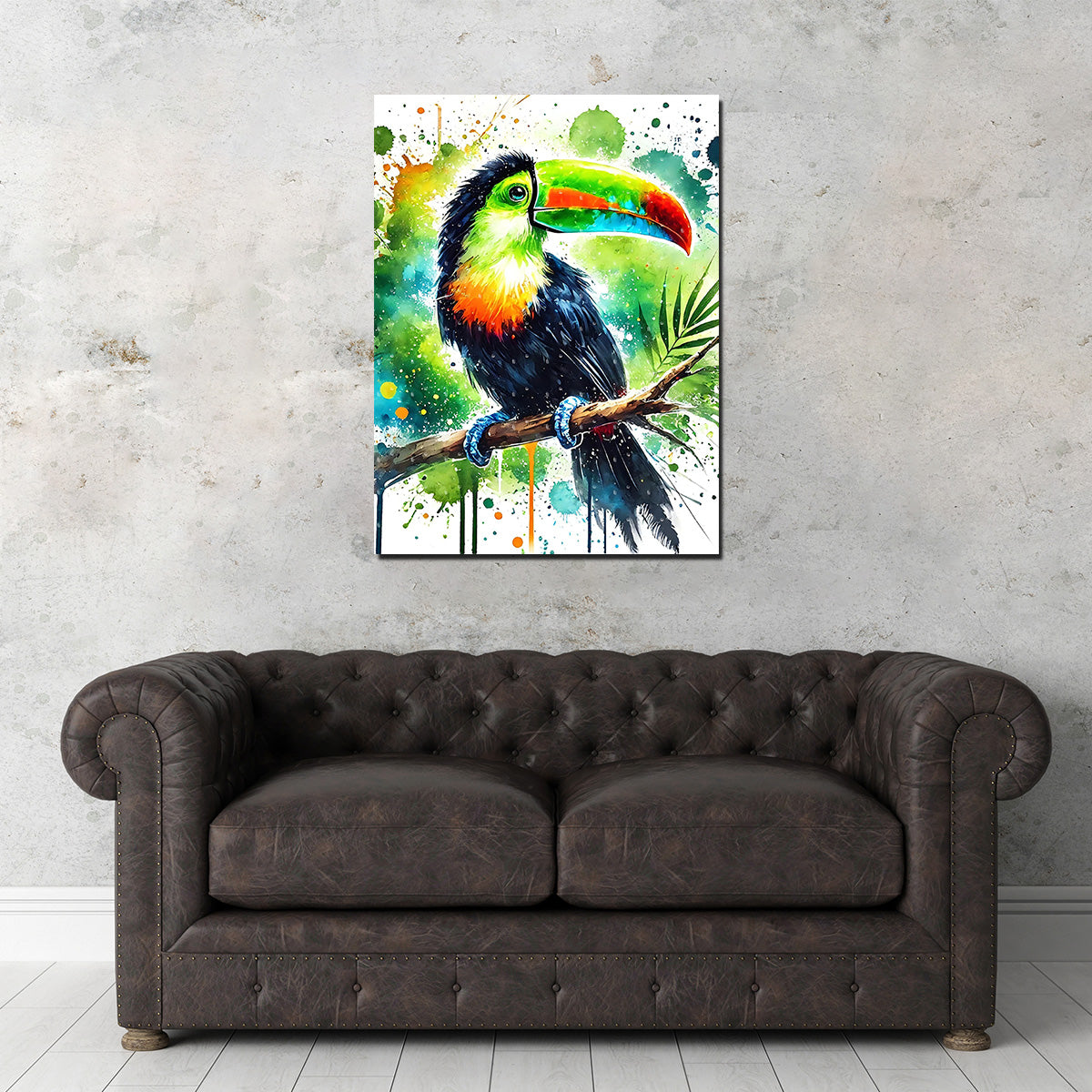 Exquisite Toucan Paint Drip Wall Art for Stunning Home Decor