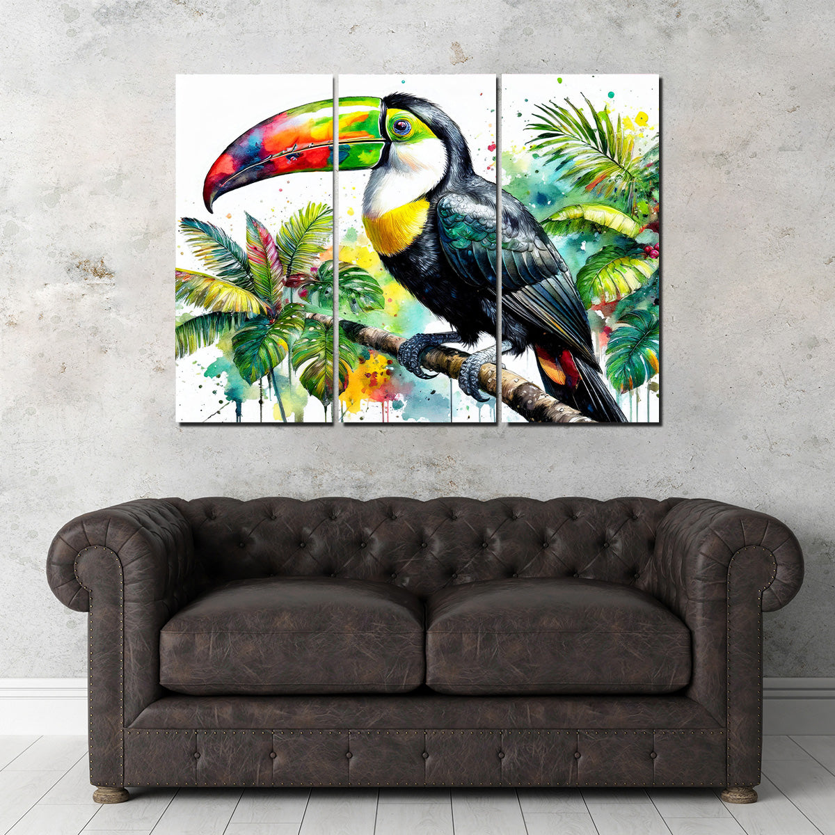 Exquisite Toucan Watercolor V1 Wall Art for Stunning Decor