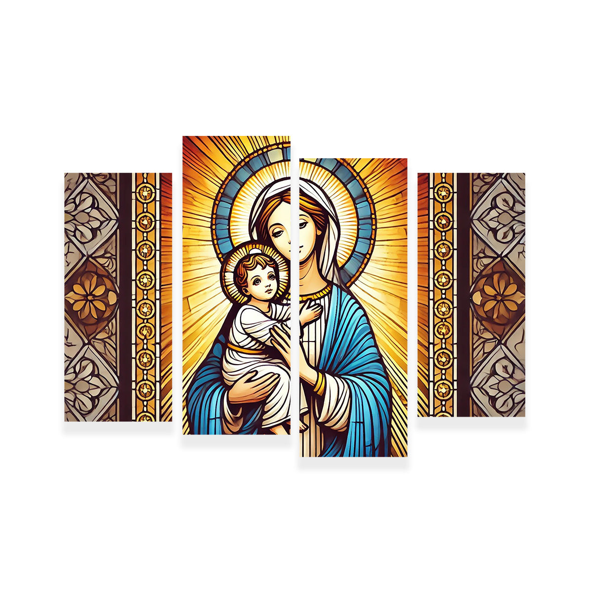 Exquisite Virgin Mary Holding Baby Jesus Wall Art for Stunning Home Decor