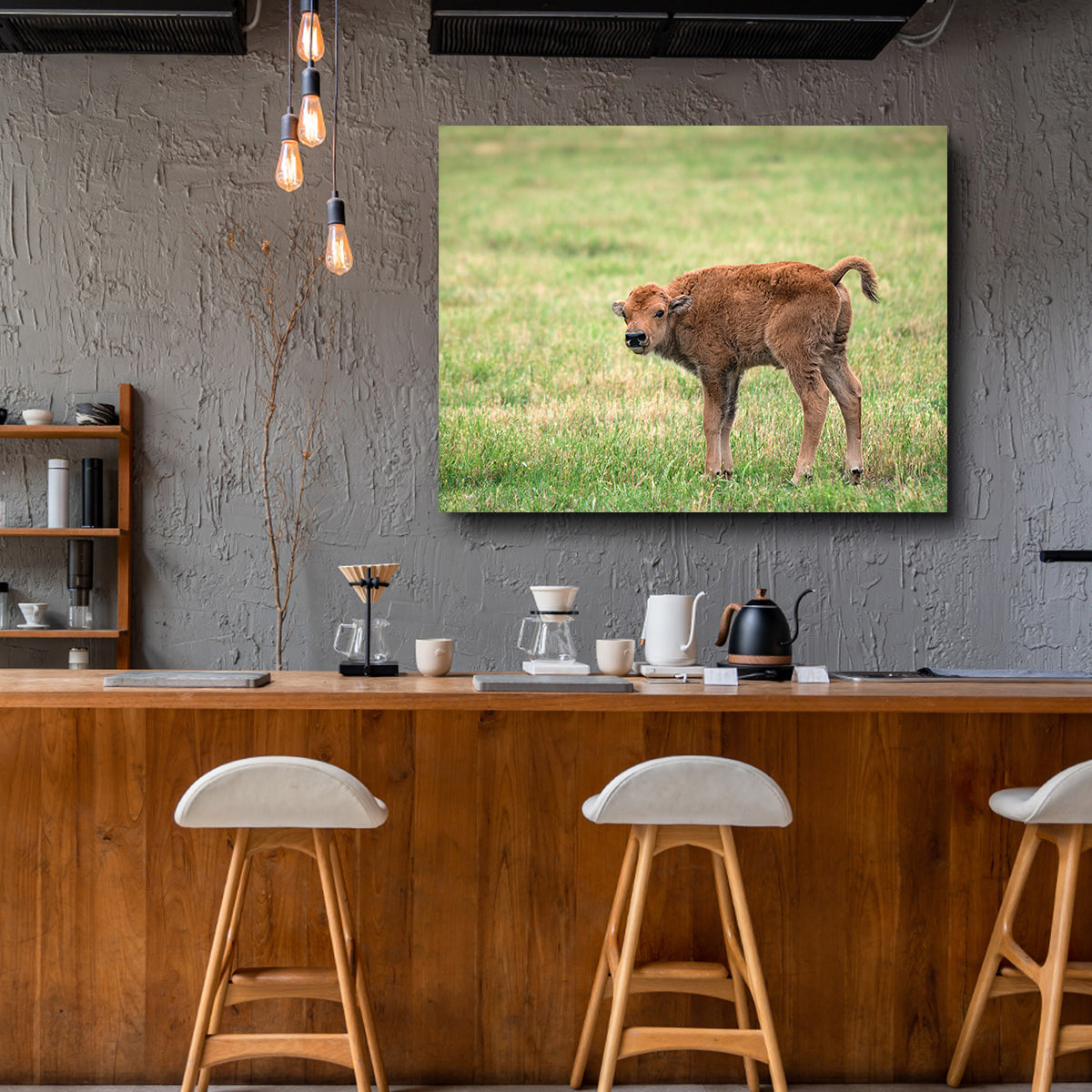 Exquisite Buffalo Calf Wall Art for Home Decor
