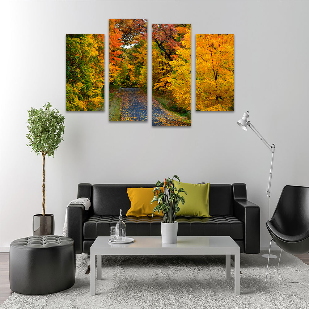 Breathtaking Lake Geneva Wisconsin Fall Road Wall Art for Stunning Home Decor