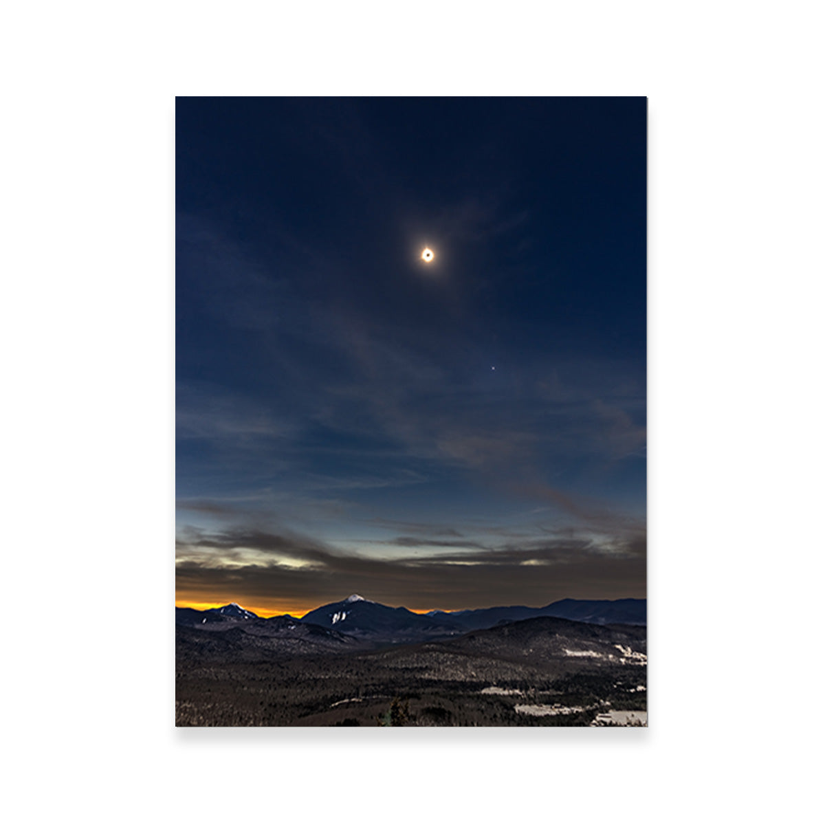Captivating Total Solar Eclipse in the Adirondacks Art Print