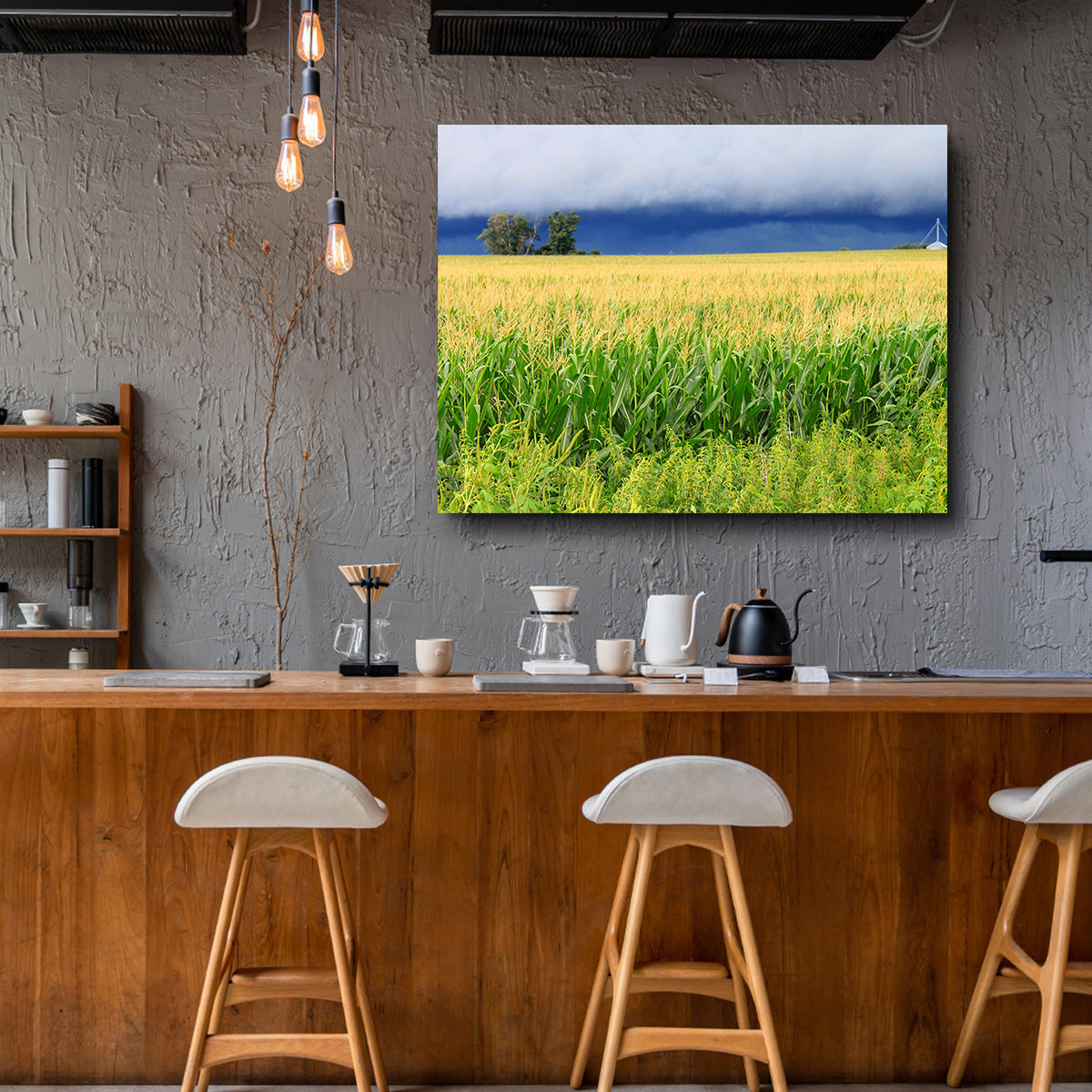 Stunning Thunderstorm Over Illinois Cornfield Wall Art for Home Decor