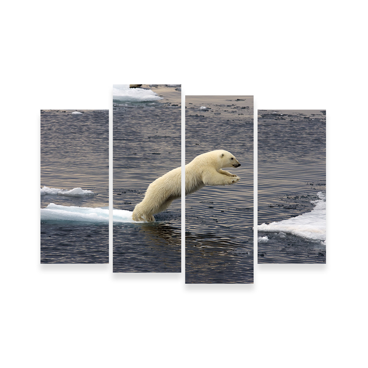 Eye - catching Jumping Polar Bear Wall Art for Stunning Home Decor
