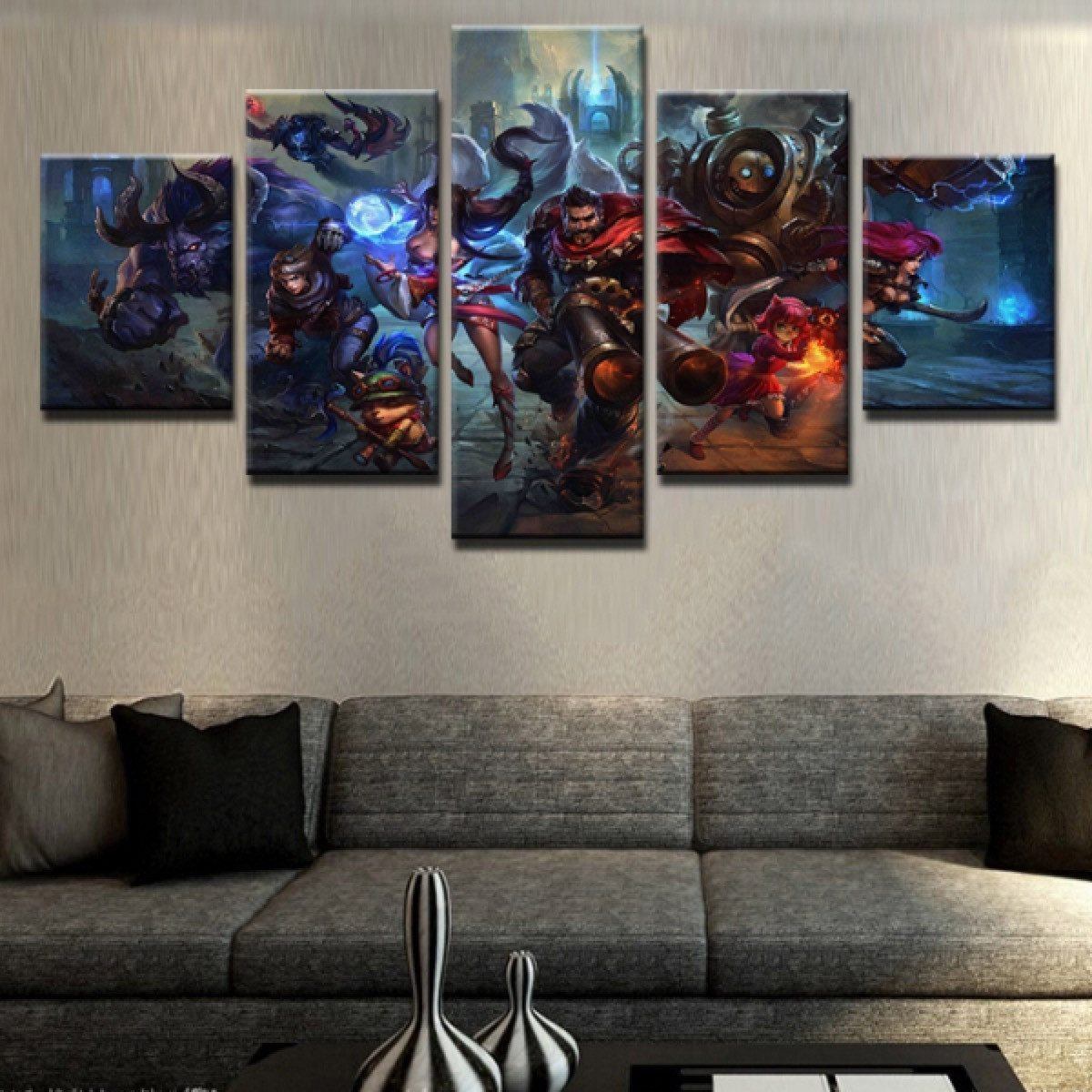 Popular League of Legends 5 Piece High - Quality Canvas Wall Art Set