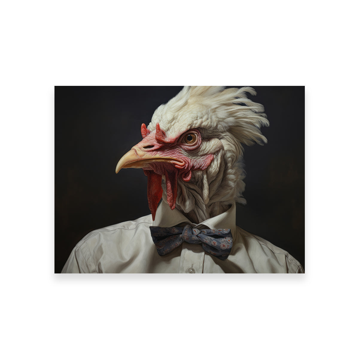 Stunning White Rooster Man Wall Art for Home Decor