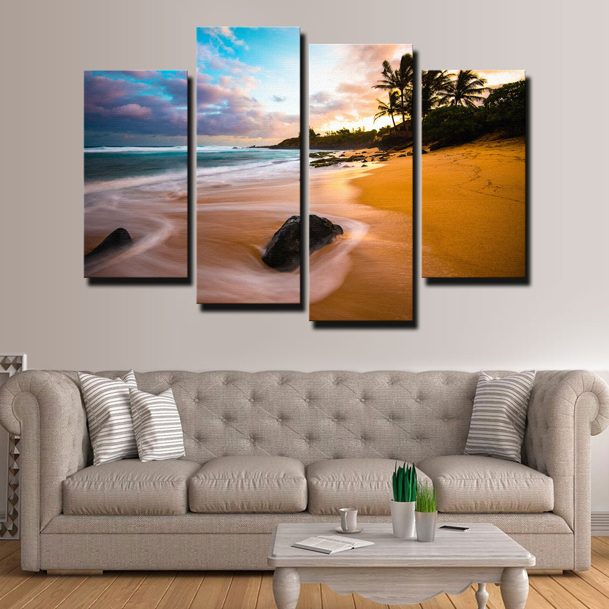 Sunrise Bliss Wall Art - Handmade Canvas Print with Sustainable Pine Frame