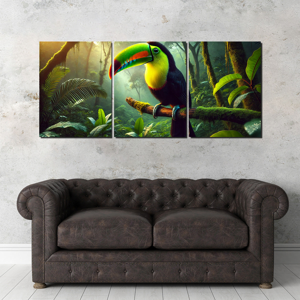 Exquisite Toucan on Branch Wall Art for Home Decor